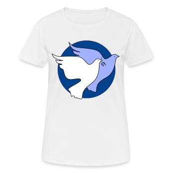 weltfrieden auf erden world peace on earth love57 - Frauen T-Shirt atmungsaktiv - Weiß - Vorne - AI Model Female 172 dark (172cm)