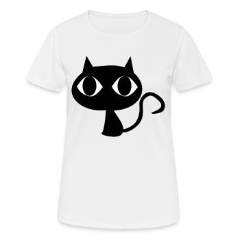 Schwarze Katze - Frauen T-Shirt atmungsaktiv - Weiß - Vorne - AI Model Female 172 dark (172cm)