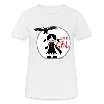 Chemise - gothic Girl .. Gothique fille avec Bat - T-shirt respirant Femme - blanc - Devant - AI Model Female 172 dark (172cm)