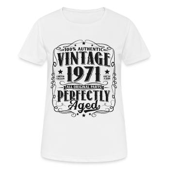 Jahrgang 1971 Geburtstag Vintage 50 Jahre Geschenk - Frauen T-Shirt atmungsaktiv - Weiß - Vorne - AI Model Female 172 dark (172cm)