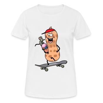 Peanut Skater Skateboard Teenager Teenager - Women's Breathable T-Shirt - white - Front - AI Model Female 172 dark (172cm)