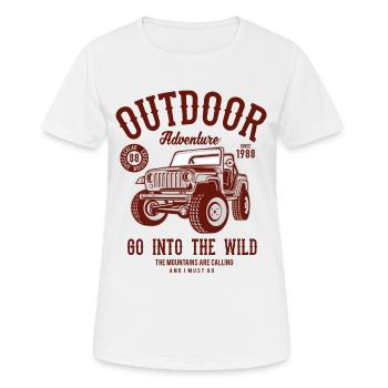OUTDOOR ADVENTURE JEEP- Offroad & Outdoor Geschenk - Frauen T-Shirt atmungsaktiv - Weiß - Vorne - AI Model Female 172 dark (172cm)