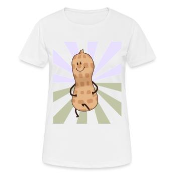 Erdnuss Nuss Nüsse frech fröhlich Kind Baby - Frauen T-Shirt atmungsaktiv - Weiß - Vorne - AI Model Female 172 dark (172cm)