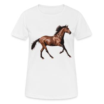 Pferd - Frauen T-Shirt atmungsaktiv - Weiß - Vorne - AI Model Female 172 dark (172cm)