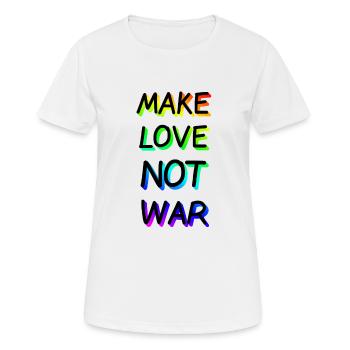 Make Love not War Regenbogen - Frauen T-Shirt atmungsaktiv - Weiß - Vorne - AI Model Female 172 dark (172cm)