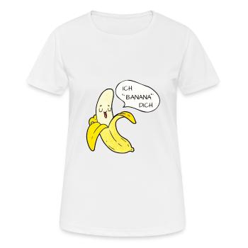 Banane Banana Anspielung Sexy F083 - Frauen T-Shirt atmungsaktiv - Weiß - Vorne - AI Model Female 172 dark (172cm)