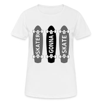 Skater gonna Skate - Frauen T-Shirt atmungsaktiv - Weiß - Vorne - AI Model Female 172 dark (172cm)