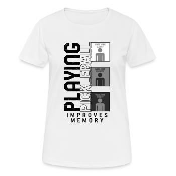 Playing Pickleball Improves Memory Shirt, - Women's Breathable T-Shirt - white - Front - AI Model Female 172 dark (172cm)