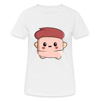 Kawaii Thumb Homme avec Cheveux Roux Design - T-shirt respirant Femme - blanc - Devant - AI Model Female 172 dark (172cm)