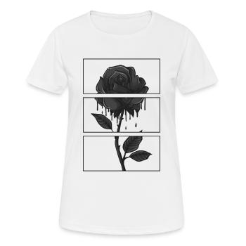 Chemise gothique, rose noire saignante Soft Grunge - T-shirt respirant Femme - blanc - Devant - AI Model Female 172 dark (172cm)