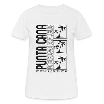 Punta Cana Shirt, Punta Cana République dominicaine - T-shirt respirant Femme - blanc - Devant - AI Model Female 172 dark (172cm)