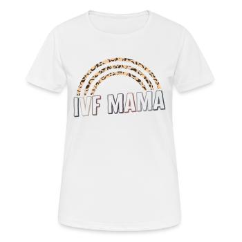 Chemise de fécondation in vitro, FIV Mama Rainbow - T-shirt respirant Femme - blanc - Devant - AI Model Female 172 dark (172cm)