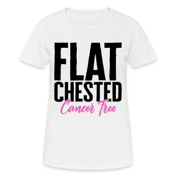 Breast Cancer Awareness Shirt, Flat Chested - Women's Breathable T-Shirt - white - Front - AI Model Female 172 dark (172cm)