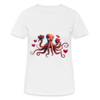 Oktopus Tentakel Geschenke Valentinstag Meer der Liebe - Frauen T-Shirt atmungsaktiv - Weiß - Vorne - AI Model Female 172 dark (172cm)