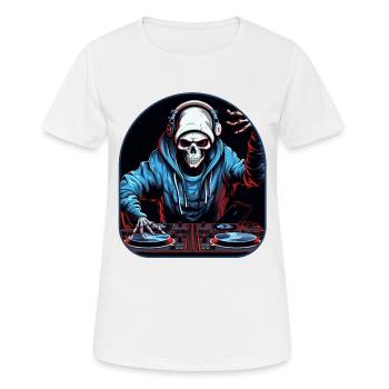 DJ Skeleton Spin and Rock - Women's Breathable T-Shirt - white - Front - AI Model Female 172 dark (172cm)