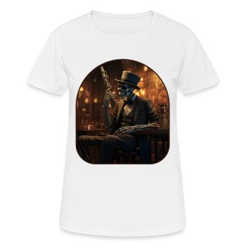Jazz Club Skeleton Rock On Sax - Women's Breathable T-Shirt - white - Front - AI Model Female 172 dark (172cm)