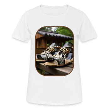 Geta Sandal Escargots Slow Exploration T-shirt - T-shirt respirant Femme - blanc - Devant - AI Model Female 172 dark (172cm)