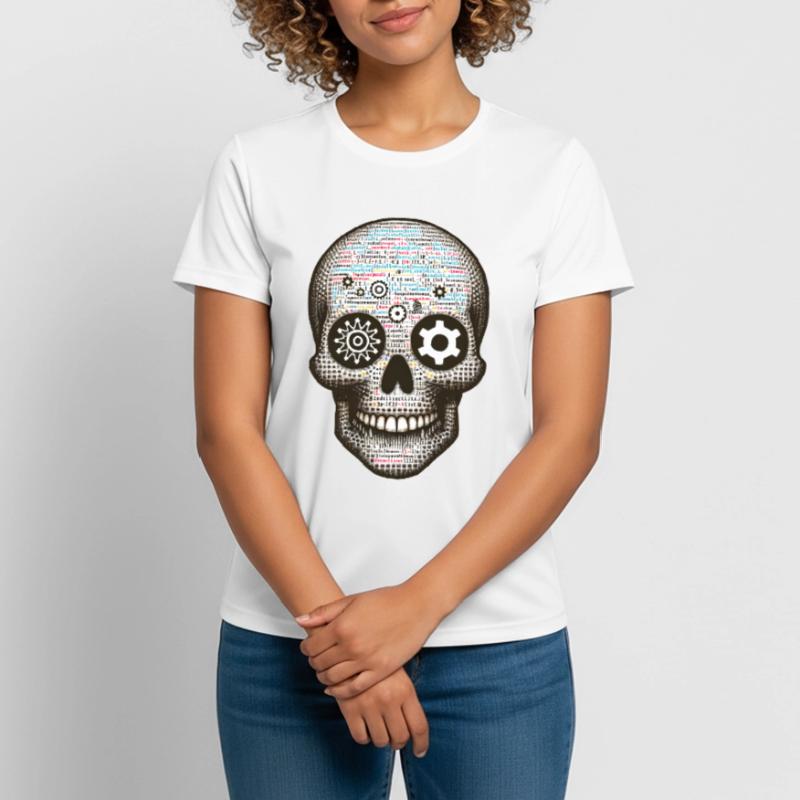Matrice numérique du programmeur Code Master Skull Tee T-shirt respirant Femme