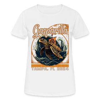 Gasparilla 2024 Schildkröte Piraten Flagge Tampa FL - Frauen T-Shirt atmungsaktiv - Weiß - Vorne - AI Model Female 172 dark (172cm)