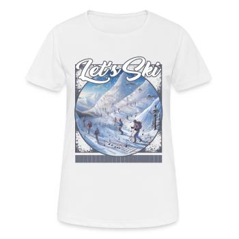 Let’s Ski Melodious Mountain Maneuvers Slope - T-shirt respirant Femme - blanc - Devant - AI Model Female 172 dark (172cm)