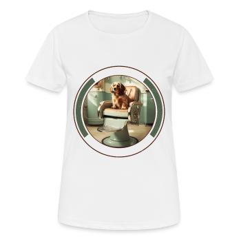 Vintage Salon Stuhl Hundepflege Stilvolle Haustierpflege - Frauen T-Shirt atmungsaktiv - Weiß - Vorne - AI Model Female 172 dark (172cm)