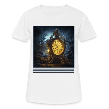 Horloge de minuit & fantômes Vintage gothique Tee - T-shirt respirant Femme - blanc - Devant - AI Model Female 172 dark (172cm)