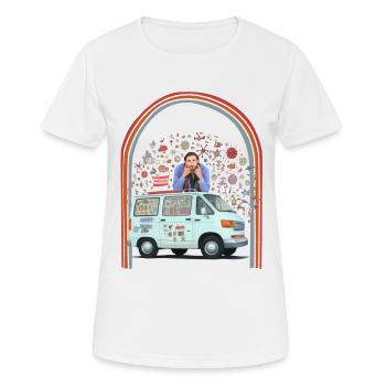 HIV-Aufklärung Hippie Van Retro - Frauen T-Shirt atmungsaktiv - Weiß - Vorne - AI Model Female 172 dark (172cm)