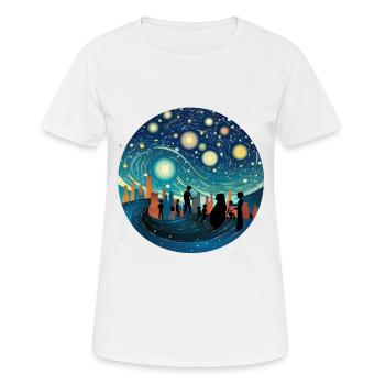 Activité de fiançailles sous les étoiles - T-shirt respirant Femme - blanc - Devant - AI Model Female 172 dark (172cm)