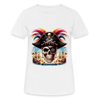Piratenfest Totenkopf Shirt Gasparilla Celebration - Frauen T-Shirt atmungsaktiv - Weiß - Vorne - AI Model Female 172 dark (172cm)