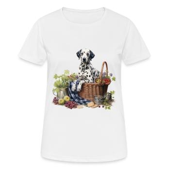 Dalmatiner Hundehütte Cottagecore Picknick Glückseligkeit - Frauen T-Shirt atmungsaktiv - Weiß - Vorne - AI Model Female 172 dark (172cm)