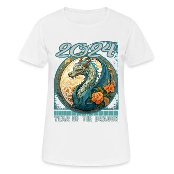 Chines Nouvel An du Dragon Art Nouveau Tourbillon - T-shirt respirant Femme - blanc - Devant - AI Model Female 172 dark (172cm)