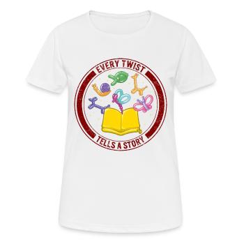 Chemise de modelage de ballon, chaque torsion raconte un - T-shirt respirant Femme - blanc - Devant - AI Model Female 172 dark (172cm)