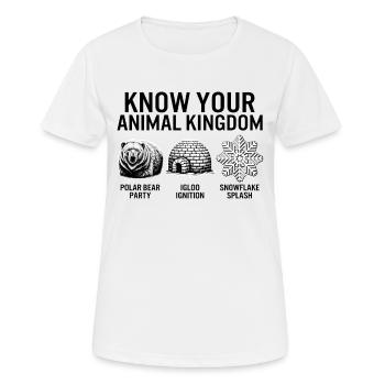 Chemise d’hiver, connaissez votre règne animal ours polaire - T-shirt respirant Femme - blanc - Devant - AI Model Female 172 dark (172cm)