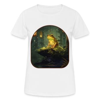 Grenouille mystique lanterne lucioles forêt de nuit - T-shirt respirant Femme - blanc - Devant - AI Model Female 172 dark (172cm)