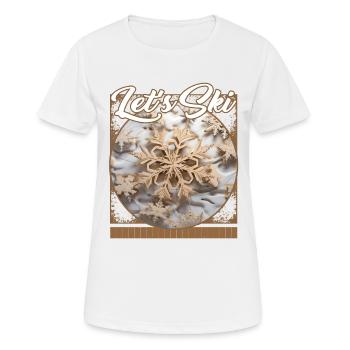 Let’s Ski Snowflake Ski Maps Micro Mountain - Women's Breathable T-Shirt - white - Front - AI Model Female 172 dark (172cm)