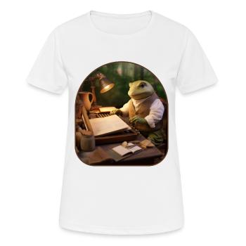 Frosch Brief schreiben Antiker Schreibtisch Cottagecore - Frauen T-Shirt atmungsaktiv - Weiß - Vorne - AI Model Female 172 dark (172cm)
