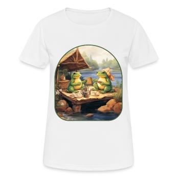 Grenouille Tortue Pique-Panier Terrain Déjeuner Cottagecore - T-shirt respirant Femme - blanc - Devant - AI Model Female 172 dark (172cm)