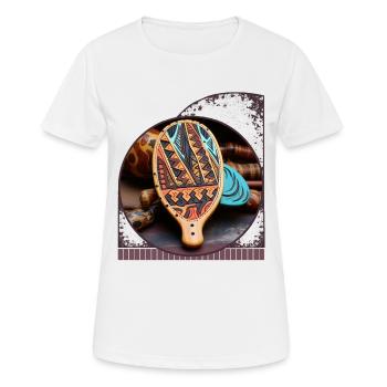 Tribal Patterns And Textures On Pickleball - Women's Breathable T-Shirt - white - Front - AI Model Female 172 dark (172cm)