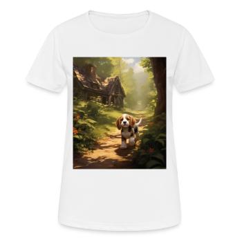Beagle Dog Forest Cottagecore Discovery Men Women - Women's Breathable T-Shirt - white - Front - AI Model Female 172 dark (172cm)