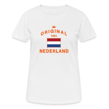 Pays-Bas Hollande Néerlandais Néerlandais - T-shirt respirant Femme - blanc - Devant - AI Model Female 172 dark (172cm)