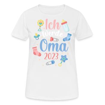 Ich Werde Oma 2023 süßes werdende Großmutter - Frauen T-Shirt atmungsaktiv - Weiß - Vorne - AI Model Female 172 dark (172cm)