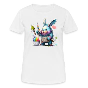 Cartoon Easter with Easter Egg - Women's Breathable T-Shirt - white - Front - AI Model Female 172 dark (172cm)