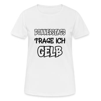 Le jeudi, je porte du jaune Dicton Couleur jaune - T-shirt respirant Femme - blanc - Devant - AI Model Female 172 dark (172cm)
