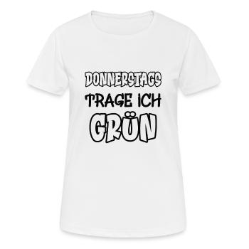 Les jeudis je porte du vert Dire Couleur vert - T-shirt respirant Femme - blanc - Devant - AI Model Female 172 dark (172cm)