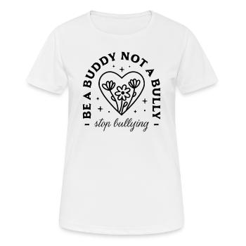 Lutte contre le harcèlement scolaire - T-shirt respirant Femme - blanc - Devant - AI Model Female 172 dark (172cm)