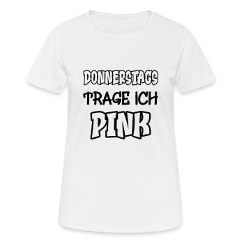 Le jeudi, je porte du rose Saying Color pink - T-shirt respirant Femme - blanc - Devant - AI Model Female 172 dark (172cm)