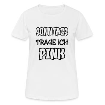 Le dimanche, je porte du rose Dire Couleur rose - T-shirt respirant Femme - blanc - Devant - AI Model Female 172 dark (172cm)