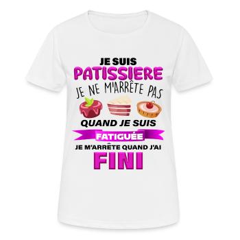 Femme Patissiere Cadeau Patisserie Boulangerie - T-shirt respirant Femme - blanc - Devant - AI Model Female 172 dark (172cm)