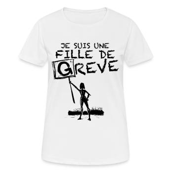 Fille De Rêve Fille De Grève Humour Femme - T-shirt respirant Femme - blanc - Devant - AI Model Female 172 dark (172cm)