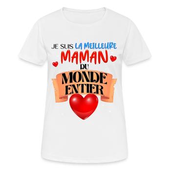 Meilleure Maman Du Monde Entier Femme - T-shirt respirant Femme - blanc - Devant - AI Model Female 172 dark (172cm)